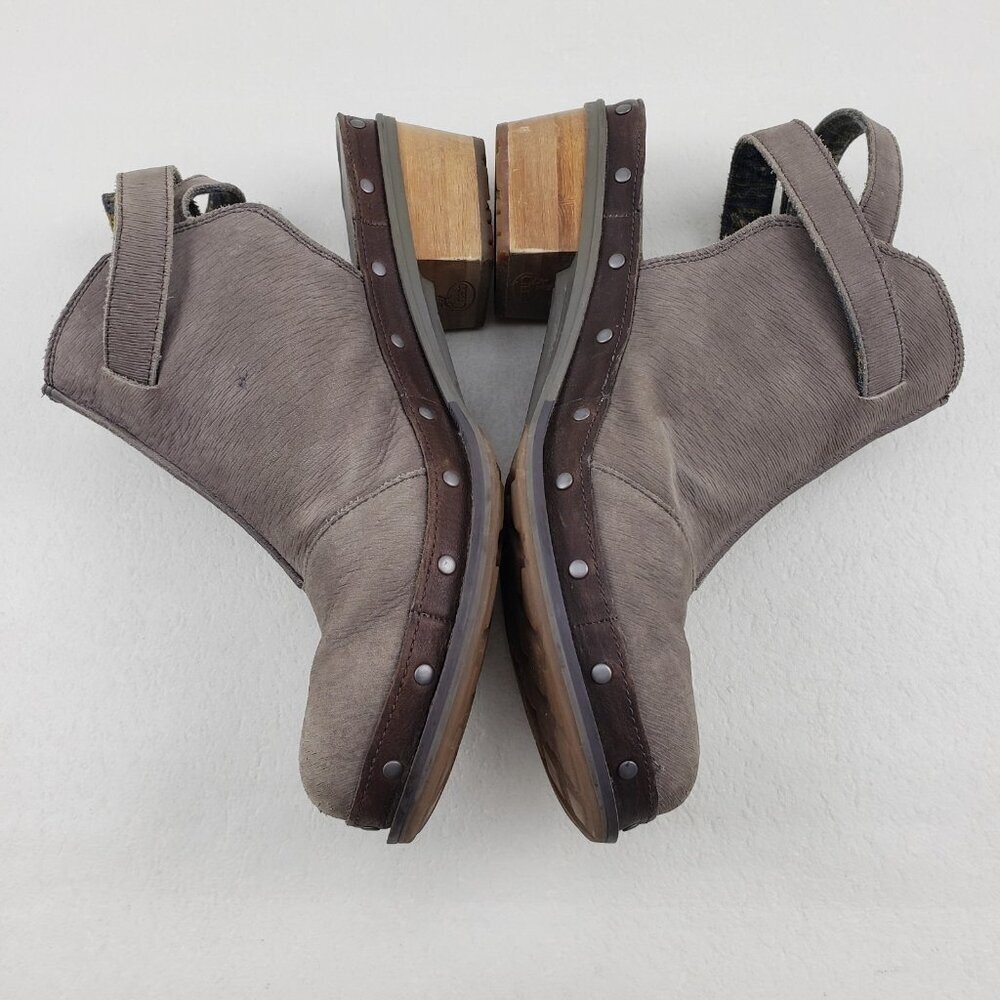 Chaco Cataluna Clog Womens 11 Nickel Gray Studded Leather Comfort Boho Bootie - Picture 8 of 16